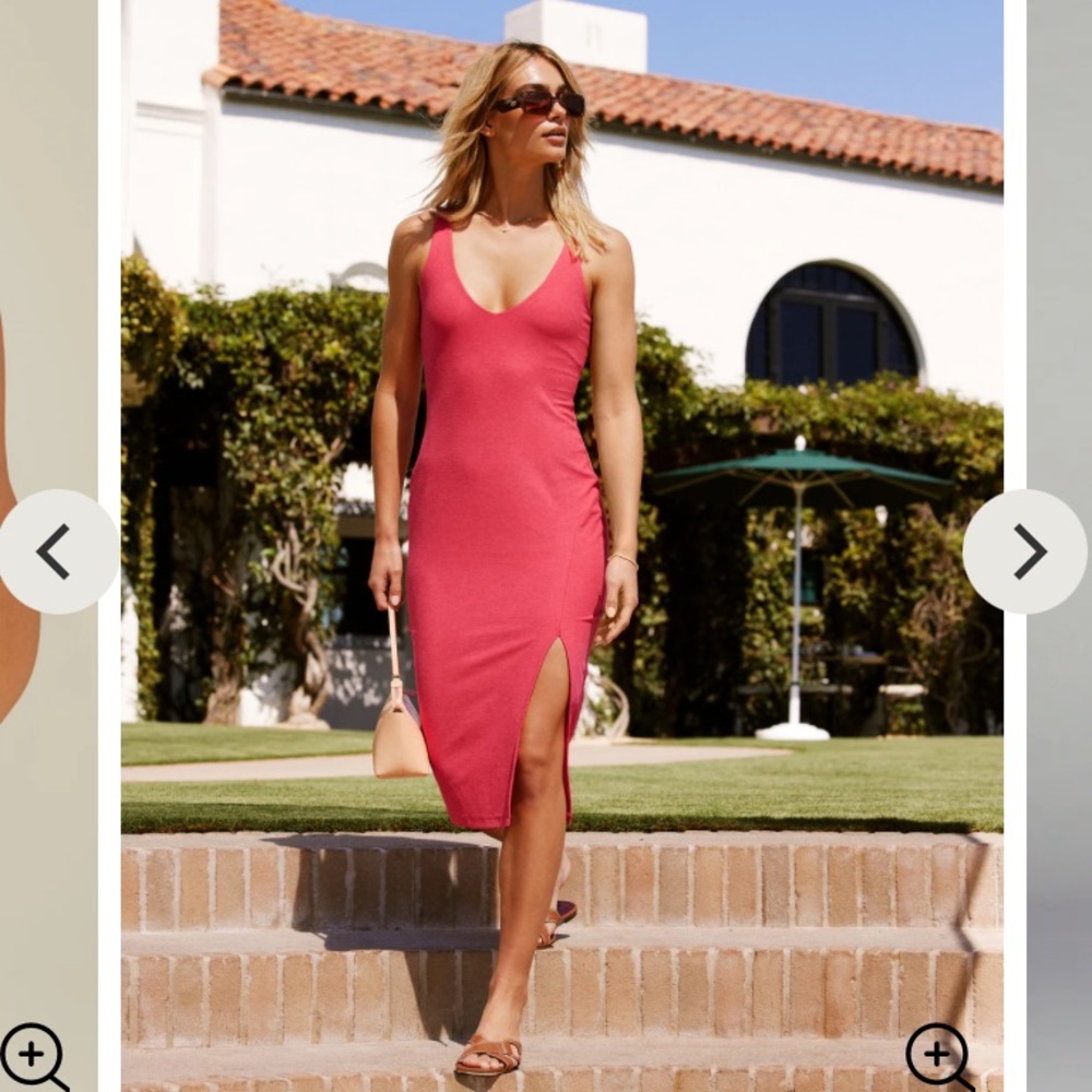Beyond Yoga Pink Midi Dress